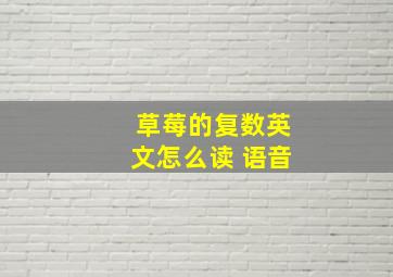 草莓的复数英文怎么读 语音